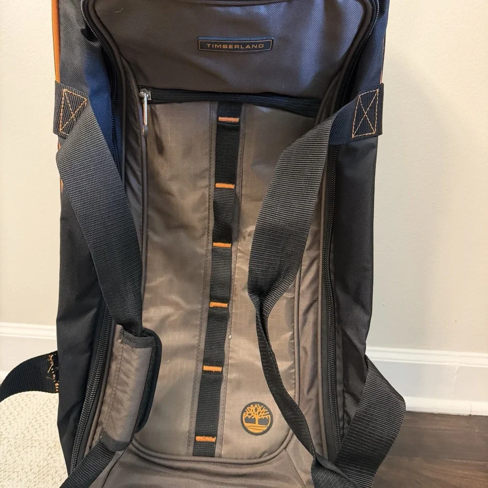 Timberland Rolling Duffle Bag Olive Orange Trim  Claremont
